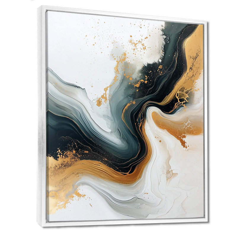 Nymir - Abstract Wall Art Prints, Floater Framed Print, 20" H x 12" W, White