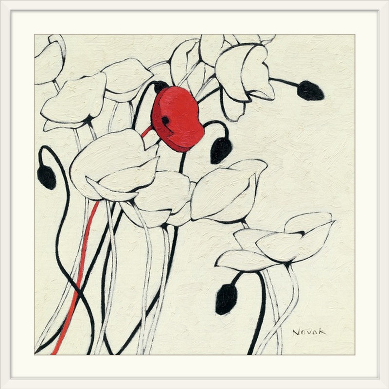 « i » par shirley novak, reproduction d’art Filament de Vie, H 38 po x l 38 po x P 1 po, Cadre blanc