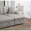 Canapé modulaire convertible gris clair en faux cuir convertible