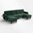 Chenille Upholstered Modular Sectional Sofa With Side Table, USB Ports & Ottomans – Tufted Back-2010556862