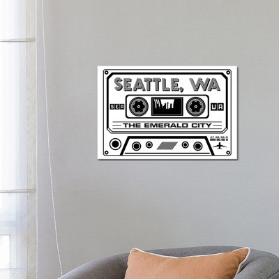 Seattle Cassette - Light Background by Benton Park Prints - Wrapped Canvas Gallery-Wrapped Canvas Giclée
