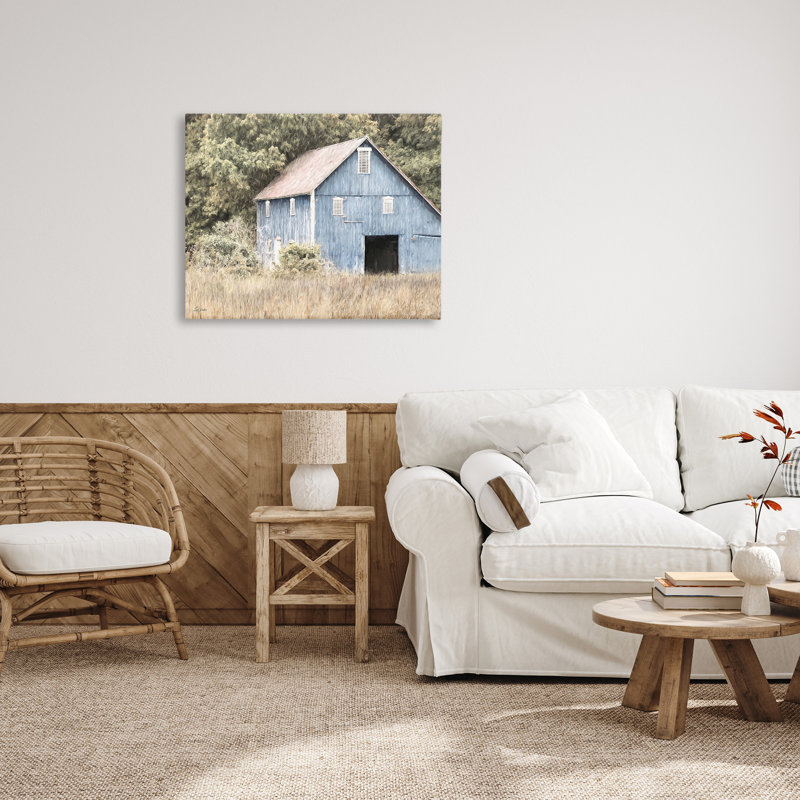 «Rustic Blue Barn», art mural par Lori Deiter, H 30 po x l 40 po