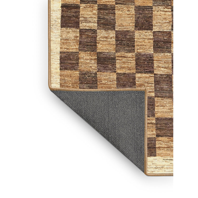 Tapis gris/brun zone contemporaine, Rectangle 5 pi x 7 pi