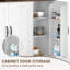  Armoire de garde-manger avec station de charge, grande armoire de rangement de garde-manger avec huche, armoire de cuisine de 70,9 pouces avec portes en verre, pour salle à manger et bureau à domicile blanc