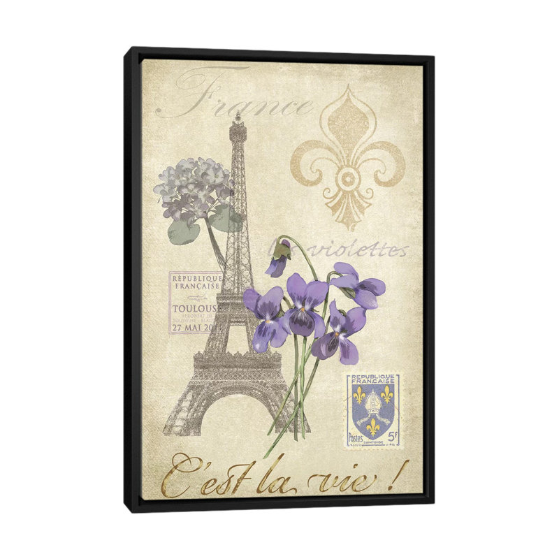 «Paris Tour I», impression sur toile, H 26 po x l 18 po x P 1,5 po, Toile encadrée noire, Pas de tapis