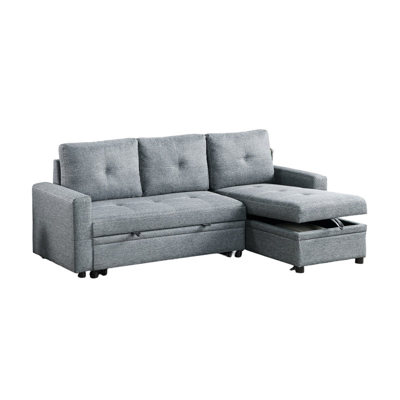 Canapé modulaire de salon moderne avec lit escamotable et rangement pour chaise longue