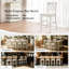 Tabouret de bar double à hauteur de comptoir en bois massif-811387712-811387717