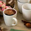 Ensemble de 12 tasses en porcelaine - Tasses à café blanches avec lignes gravées, allant au lave-vaisselle