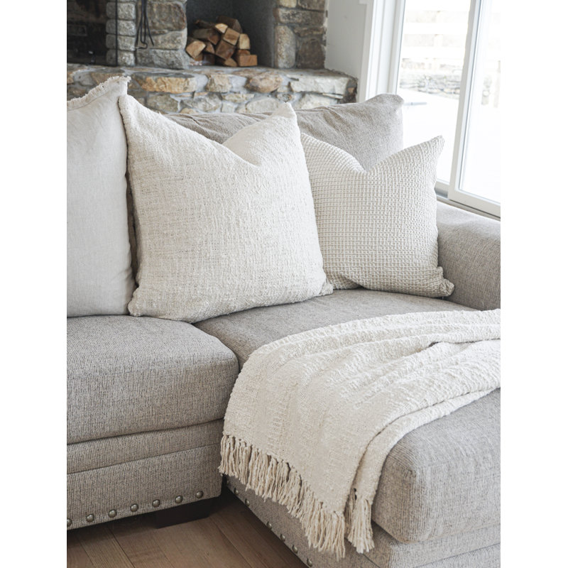 Cozy Square Pillow Cover, White, 26"H x 26"W, Pillow Cover Only - No Insert