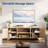 Rattan TV Stand For Living Room, Modern Entertainment Center Or 70 Inch TV, Boho Media TV Console Table With Storage,-557888798