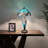 Simonson Tiffany Table Lamp Green Stained Glass Included LED Bulbs Mother-Daughter Vase H22"