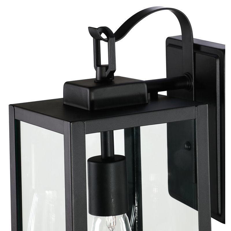 Schlesinger Outdoor Wall Lantern, 45.1cm H x 15cm W x 19.9cm D, Matte Black