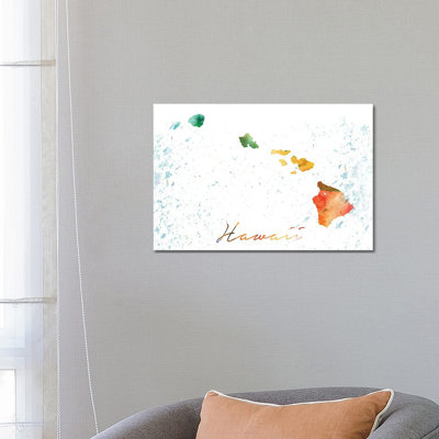 Hawaii State Colourful 1 Piece Wrapped Canvas Painting