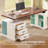 63" Height Adjustable Computer Desk with 3 Drawers Farmhouse Electric Standing Desk-788093027
