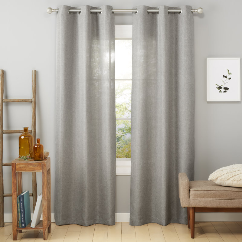 Paire de rideaux avec œillets Ladner, Gris foncé, L 38 po x H 84 po