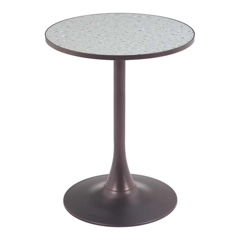 Table bistro Bite noir et bronze, Brun, Gris