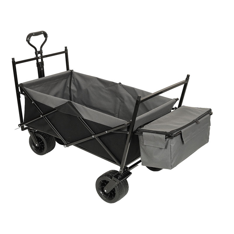 Chariot pliable de 480 lb avec auvent, poussette de chariot avec roues tout-terrain de 7 po, chariot pliable léger, grande capacité pour le camping, le magasinage, les sports et le jardin, noir avec moustiquaire
