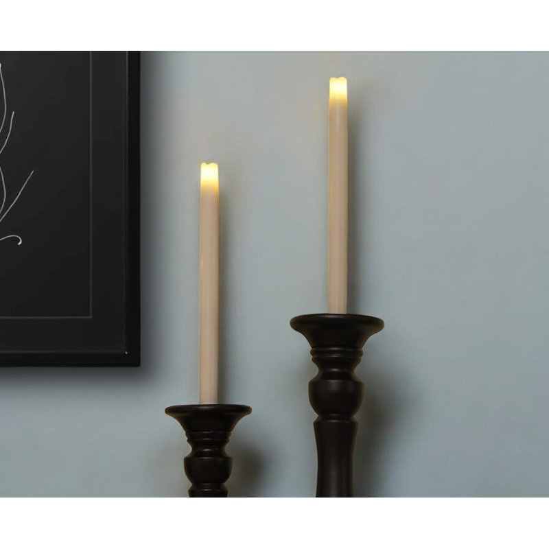 Set of Two Ivory Flameless Taper Candle