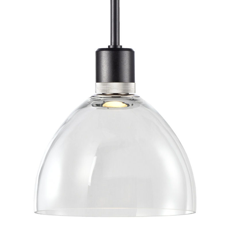 Zigrina Pendant, Satin Brushed Black/Polished Nickel