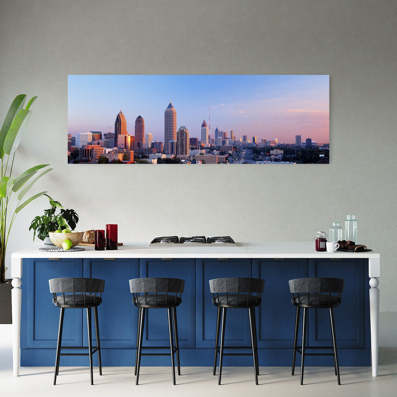 Twilight Skyline Atlanta Georgia USA 1 Piece Wrapped Canvas Panoramic Wall Art, 50.8 cm H x 152.4 cm W