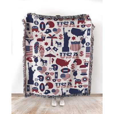  Symbols of America Cotton Blanket