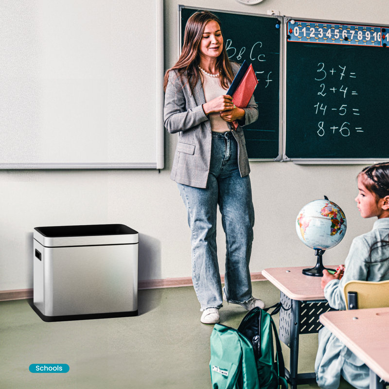 Slim Stainless Steel Open Top Trash Can for Commercial Use