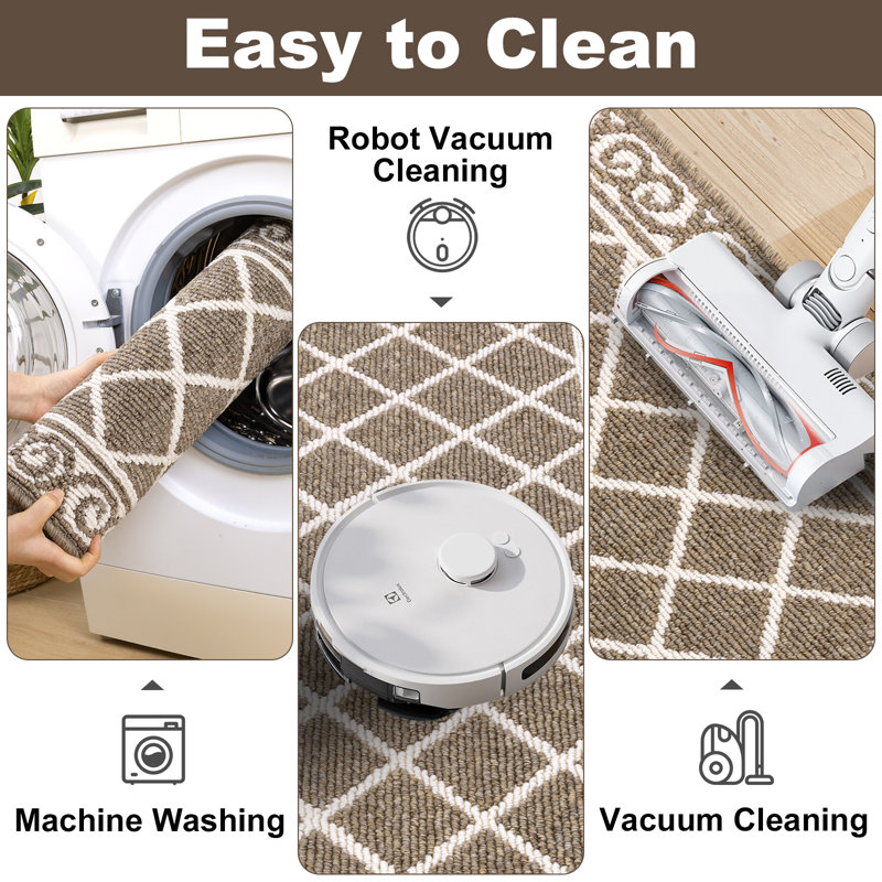 Betio Non-Skid Washable Kitchen Mat (Set of 2), Coffee