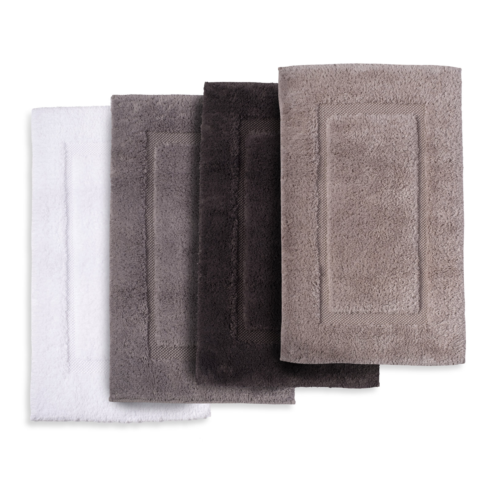 Aude Cotton Bath Rug, Marble Tan