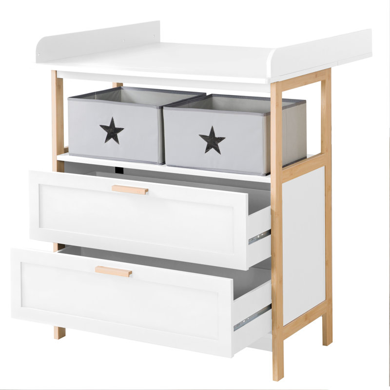 Berlin Changing Unit - White bamboo handles and frame