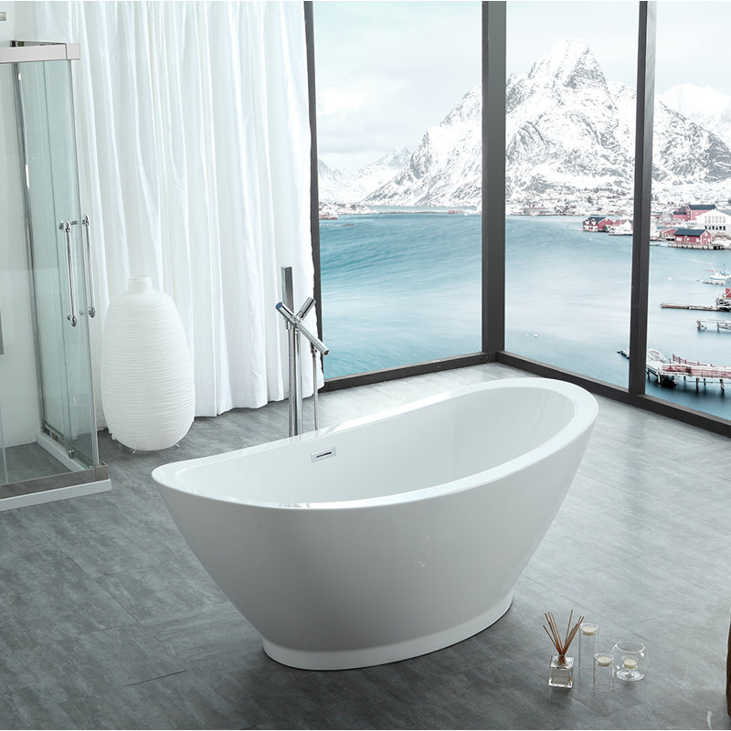 Iris 68.5'' x 33.46'' Soaking Acrylic Bathtub