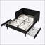 Canapé-lit pleine grandeur réglable en velours avec 2 tiroirs de rangement, alliant confort et design compact pour une vie moderne.-343602976