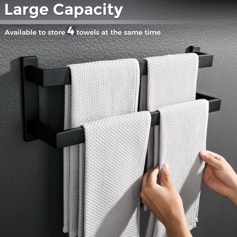 Wall Towel Rack, Black