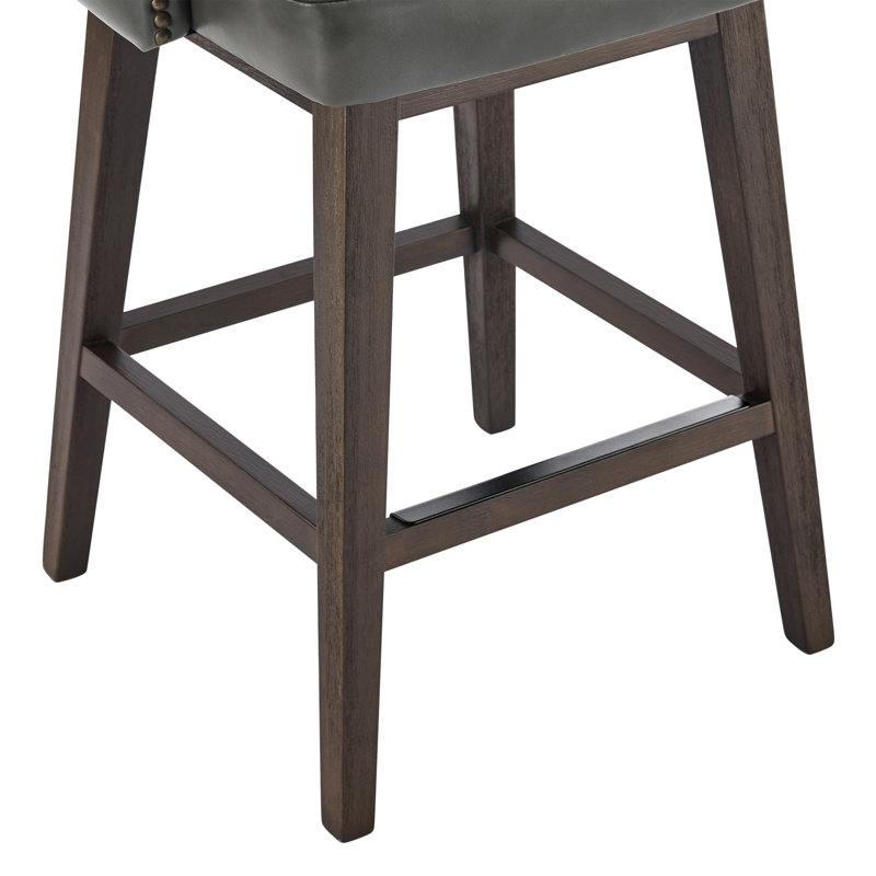 Tabouret de bar et de comptoir pivotant Caraline, Tabouret de comptoir (siège d'une hauteur de 26 p, Similicuir cire éléphant