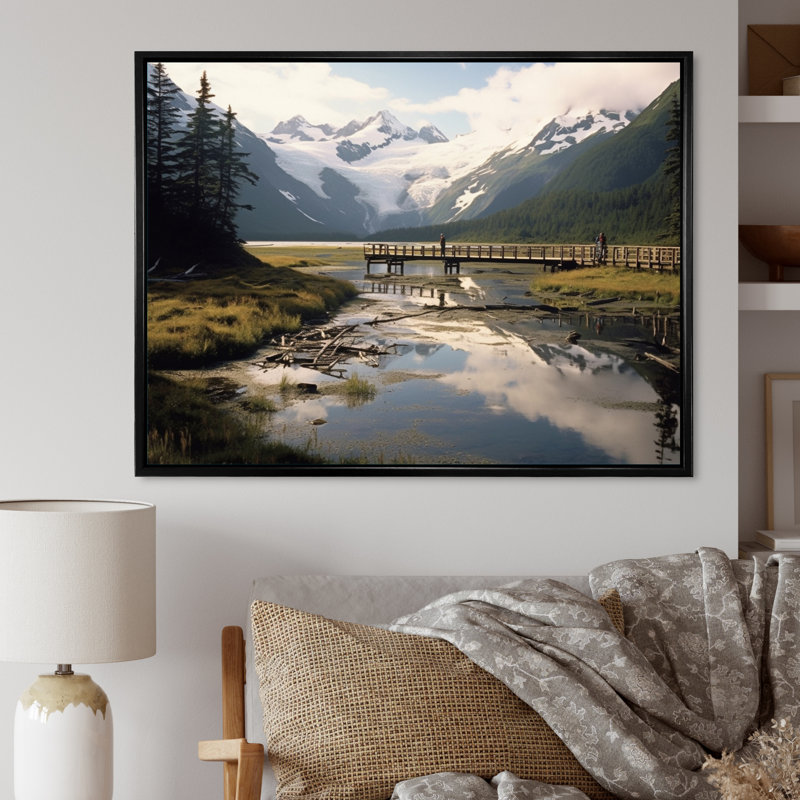 Alaska, rivière sauvage sur toile, H 34 po x l 44 po x P 1,5 po, Toile noire