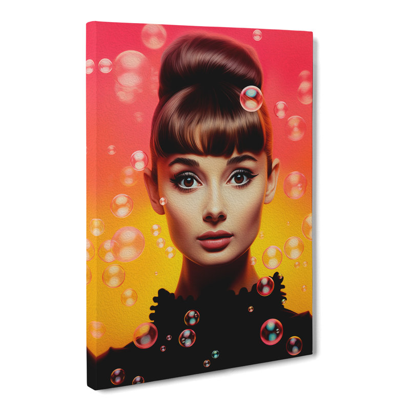 Audrey Hepburn Colour Field - Wrapped Canvas, 60cm H x 40cm W x 3cm D