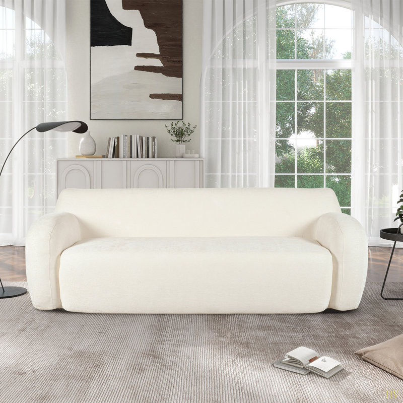 Canapé 81,5 "à compression minimaliste, design incurvé, canapé décontracté 3 places pour les salons, les chambres et les appartements