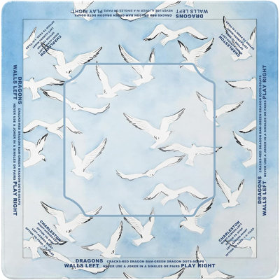 Tapis de Mahjong bleu Coastal Seagull, tapis de Mahjong Summer Beach, housse de table antidérapante et housse de table pour table de jeu de cartes de poker, jeu de dominos, 31,5 x 31,5 pouces