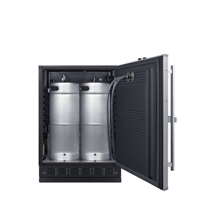Stainless Steel Dual Tap Commercial Built-In Beer Kegerator
