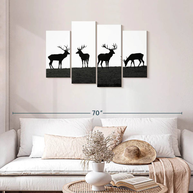 Brampt Elk Deer Silhouettes, 27" H x 43" W