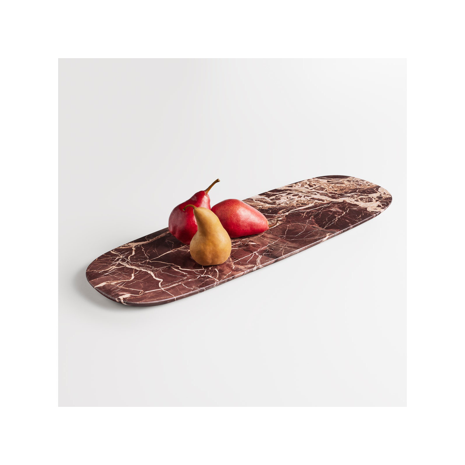 Delicious Modern Marble Tray - Set of 1, 1" H x 26" W x 9" D, Cherry Marble