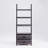 Two Drawer Ladder Bookcase Metal Bar Handles Distressed Grey And Black Two Tone Colour