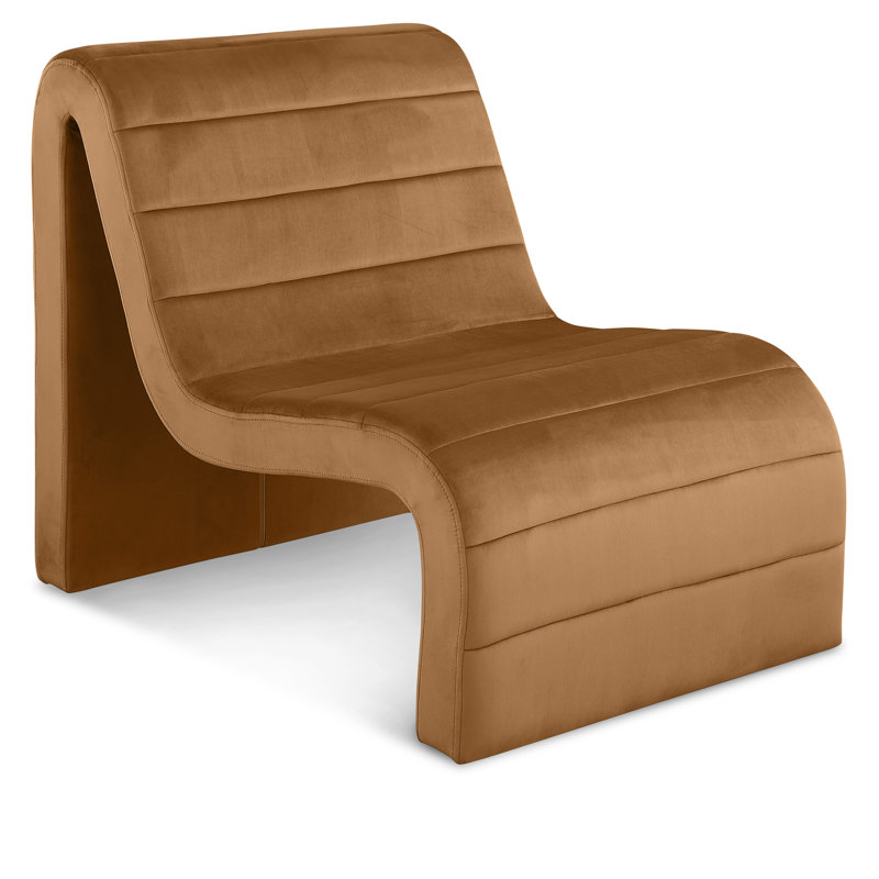 Issem 26.5'' Wide Tufted Velvet Side Chair, Saddle Velvet