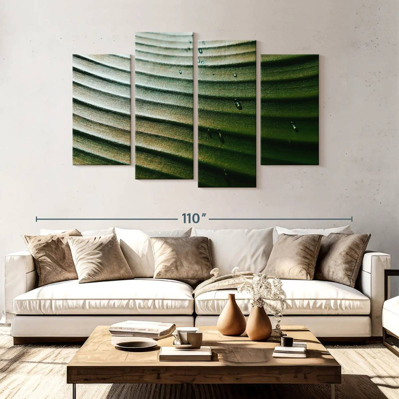 Harnek Banana Leaf Dripping Droplets, 54"H x 84"W