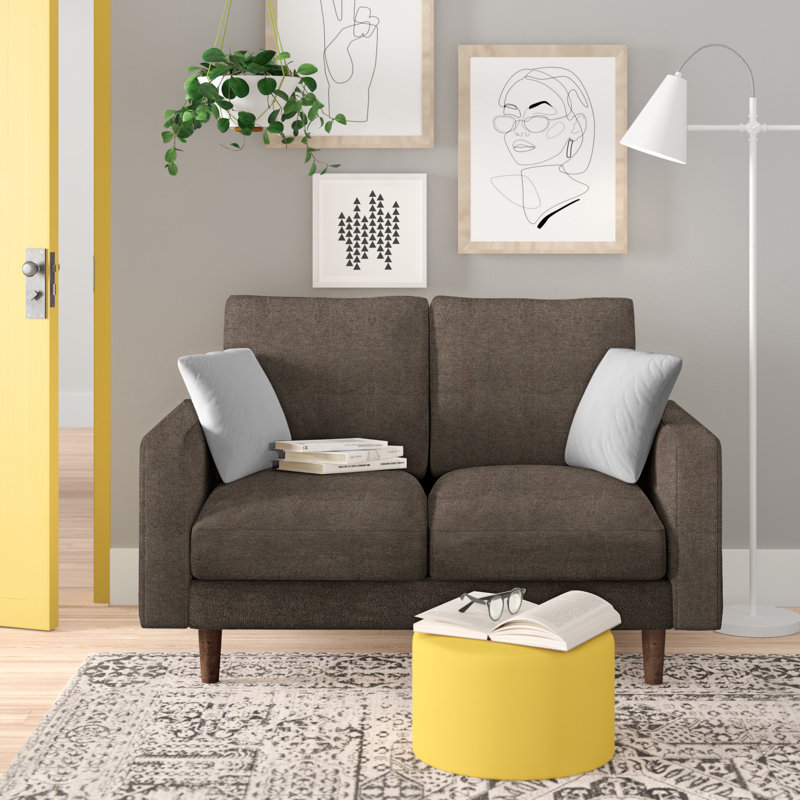 Craigmont Upholstered Sofa, Brown, 33.1" H x 50.4" W x 31.7" D