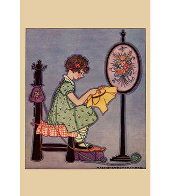 « pre-adolescent cross-coutures a fabric » par needlecraft magazine, reproduction d’art