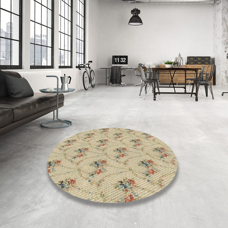Ivie Floral Indoor Rug, Round 3'