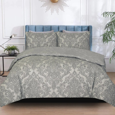Cotton Blend No Pattern Duvet Cover with Pillowcases