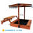 76" Fir Wood Outdoor Sandbox with Adjustable Canopy, Convertible Picnic Table and Seats