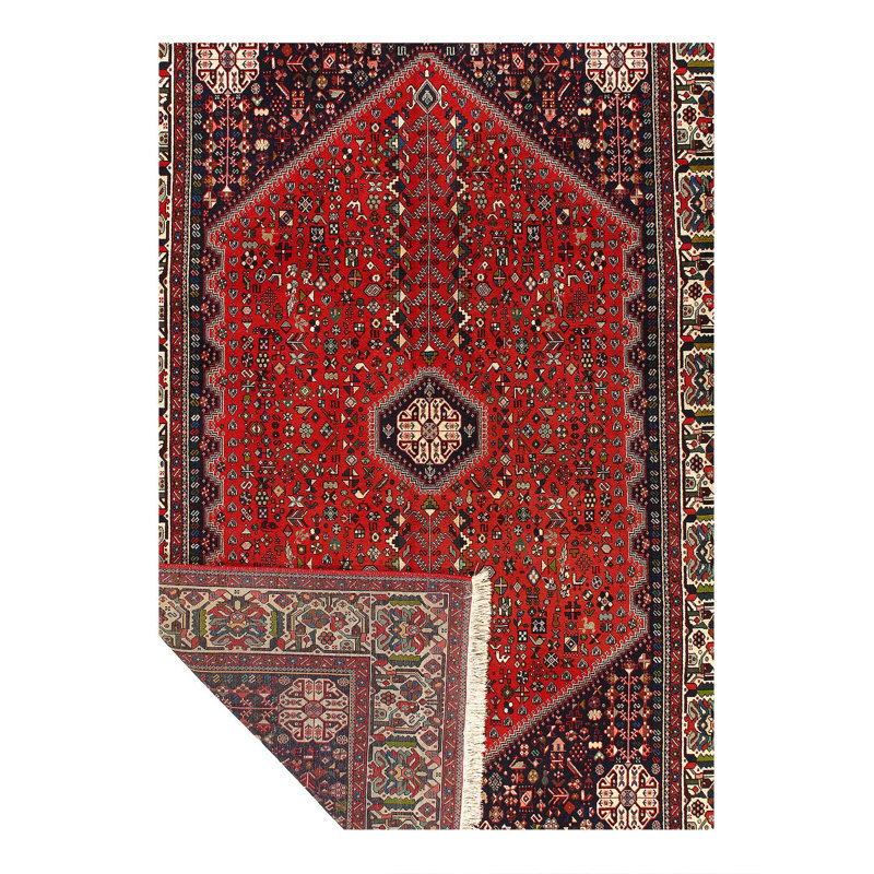 Tapis persan Abadeh fin noué à la main 6 pi 7 po x 10 pi 1 po