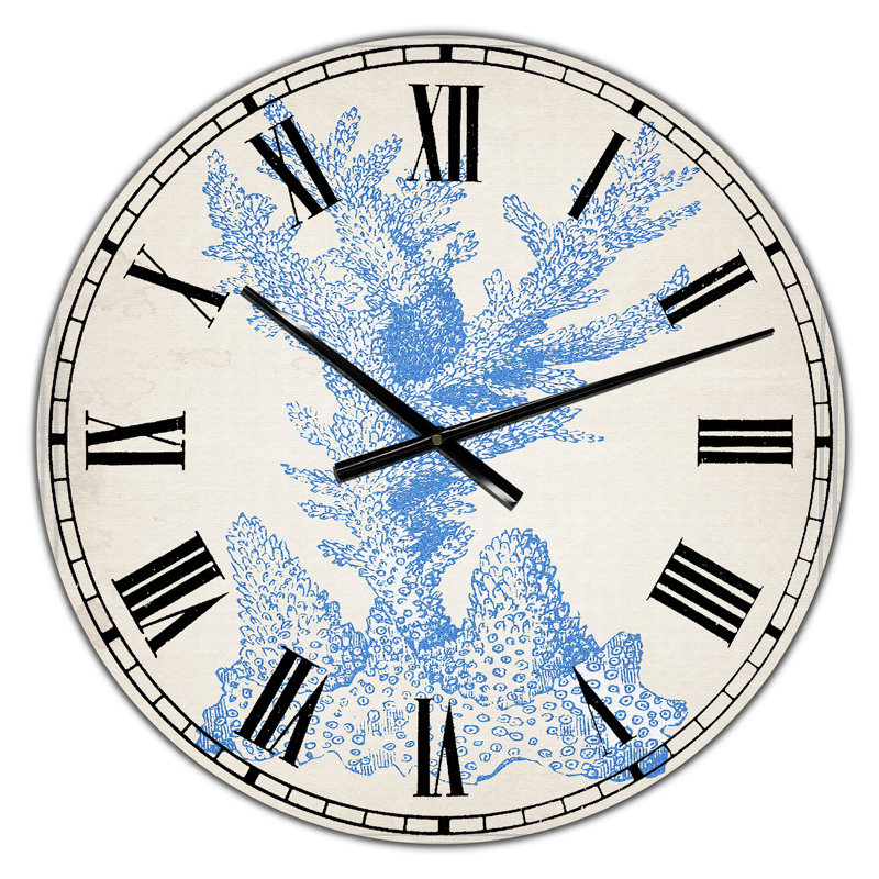 Coral 1 - Horloge murale nautique et côtière surdimensionnée, Ivoire, Petit